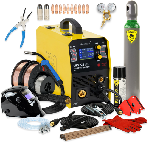 Spawarka Magnum MIG 224 LCD Dual Puls Synergia - zestaw - U MI 224 LCD-G - Magnum - 3