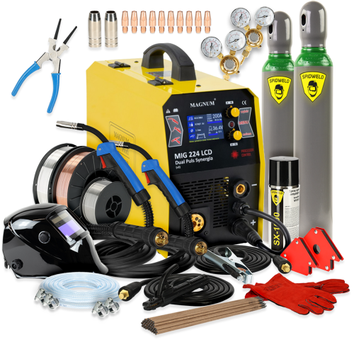Spawarka Magnum MIG 224 LCD Dual Puls Synergia - zestaw - U MI 224 LCD-G - Magnum - 2
