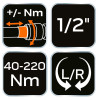Klucz dynamometryczny dwukierunkowy 1/2", 40-220Nm Neo Tools - 08-835 - NEO Tools - 8