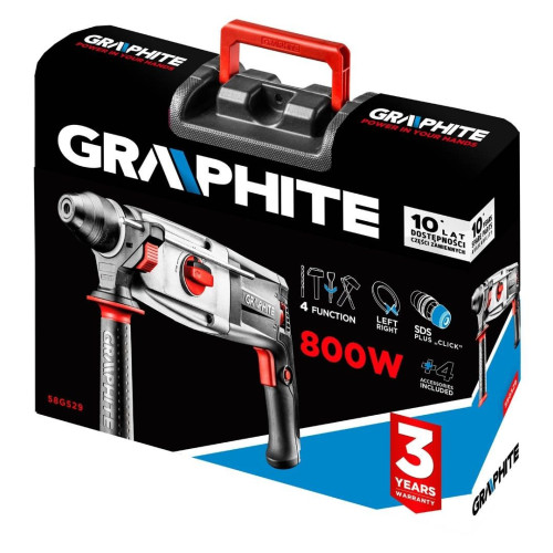 Młotowiertarka Graphite SDS+ 800 W w walizce - 58G529 - Graphite - 2