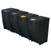 Kosze do segregacji śmieci Sortibox 4x35 l antracytowe - zestaw - IKWB35S4-S433 - Prosperplast - 1