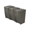 Kosze do segregacji śmieci Sortibox 3x35 l szare - zestaw - IKWB35S3-405U - Prosperplast - 2