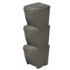 Kosze do segregacji śmieci Sortibox 3x25 l szare - zestaw - IKWB25S3-405U - Prosperplast - 2
