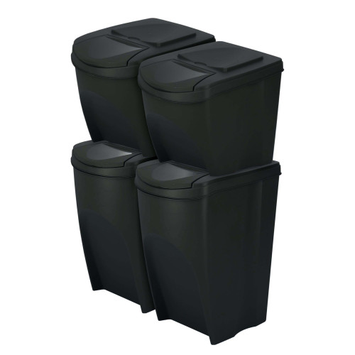 Kosze do segregacji śmieci Sortibox 2x25 l + 2x35 l antracytowe - zestaw - IKWBMS4-S433 - Prosperplast - 1 2