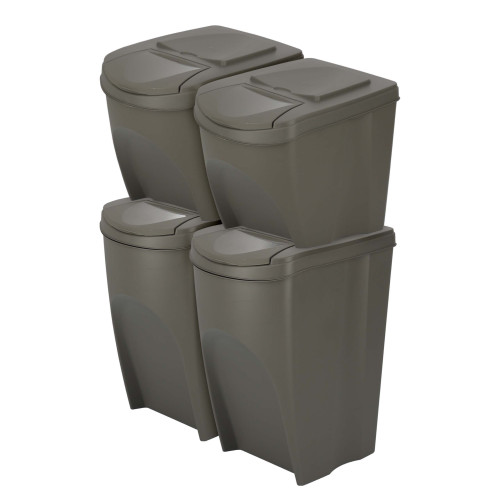 Kosze do segregacji śmieci Sortibox 2x25 l + 2x35 l szare - zestaw - IKWBMS4-405U - Prosperplast - 2