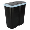 Kosz na śmieci Keden Compacta Q DUO 45 l czarny / jasny niebieski - NDAB45-2717C/S411 - Keden - 1