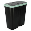 Kosz na śmieci Keden Compacta Q DUO 45 l czarny / jasny zielony - NDAB45-5575C/S411 - Keden - 1