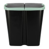 Kosz na śmieci Keden Compacta Q DUO 45 l czarny / jasny zielony - NDAB45-5575C/S411 - Keden - 3