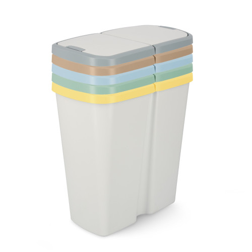 Kosz na śmieci Keden Compacta Q DUO 45 l popielaty / jasny niebieski - NDAB45-2717C/427C - Keden - 2