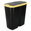 Kosz na śmieci Keden Compacta Q DUO 45 l czarny / jasny żółty - NDAB45-1215C/S411 - Keden - 1