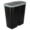 Kosz na śmieci Keden Compacta Q DUO 45 l czarny / smooth gray - NDAB45-429U/S411 - Keden - 1