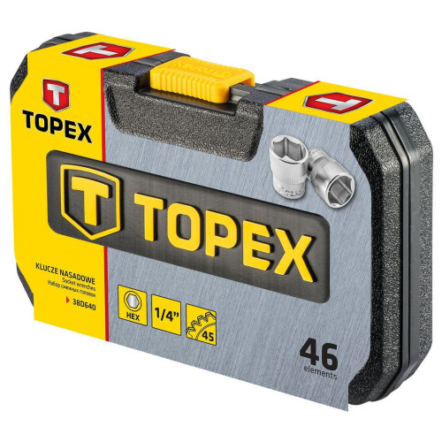 Zestaw kluczy nasadowych 1/4" 46 el. Topex - 38D640 - Topex - 2