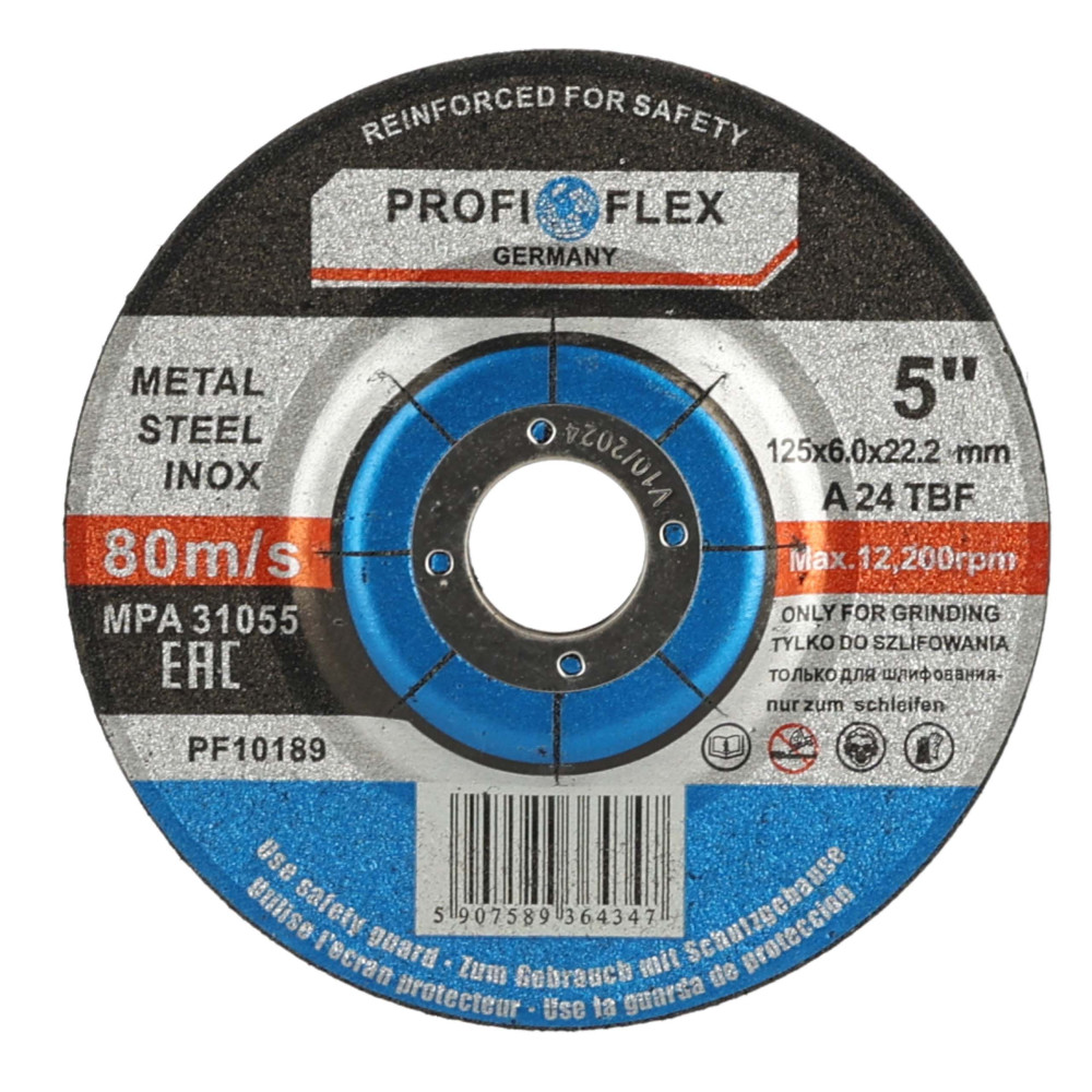 Zestaw 100x tarcza do szlifowania Profi-Flex 125 x 6,0 x 22 - PF10189_px100 - Profi-Flex - 3