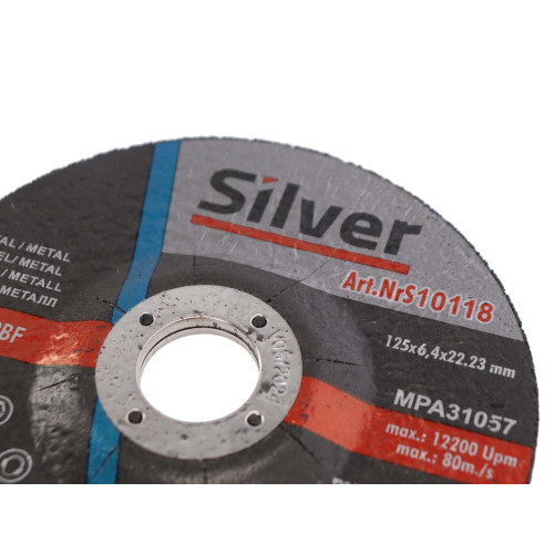 Zestaw 10x tarcza do szlifowania Silver 125 x 6,4 x 22 - S10118_px10 - Silver - 7
