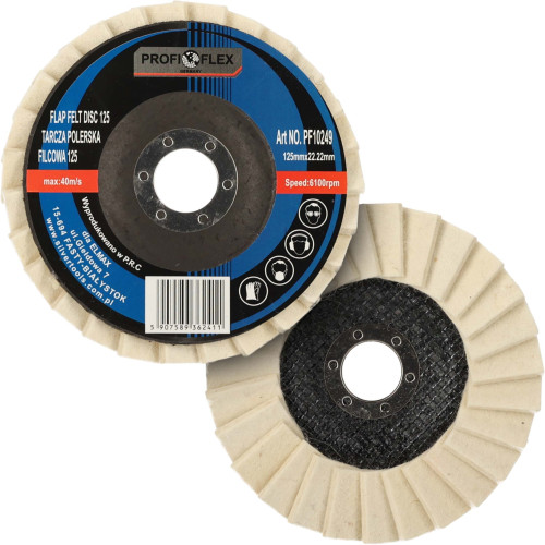 Zestaw 50x tarcza lamelka polerska filcowa Profi-Flex 125 x 22 - PF10249_px50 - Profi-Flex - 2