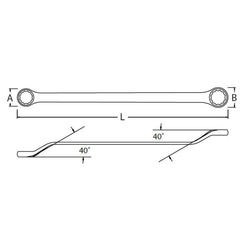 Klucz oczkowy gięty dwustronny 23 x 26 mm SATA 42210 - GL42210 - SATA - 2