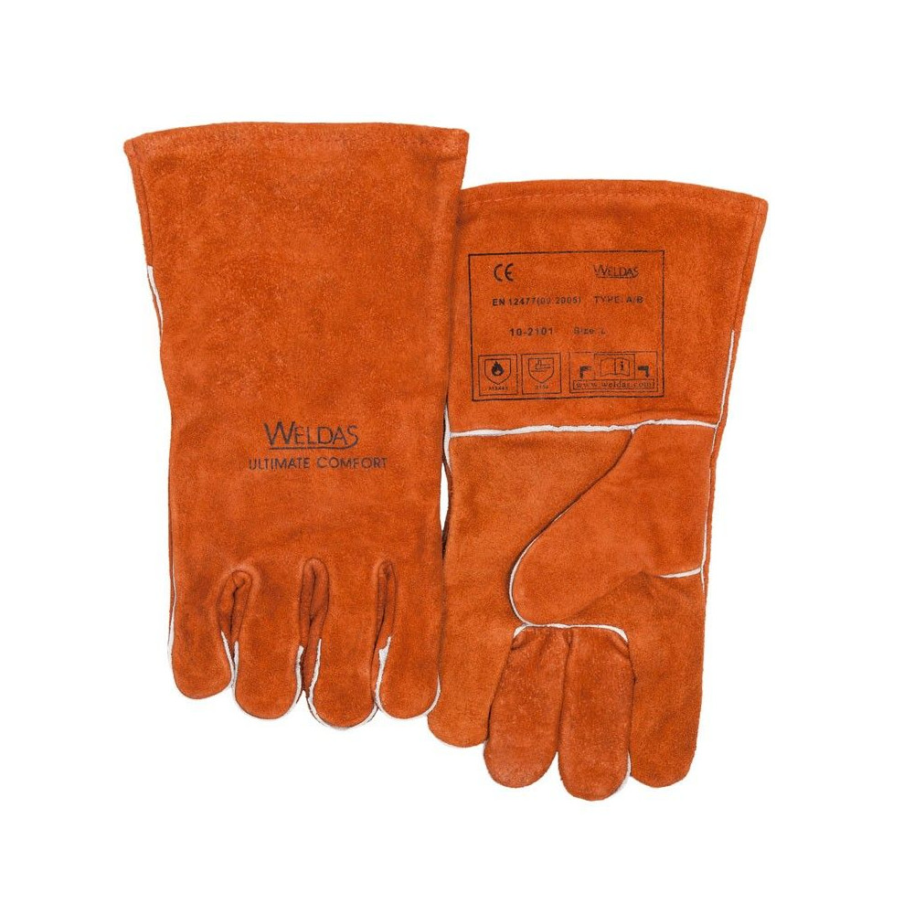 Rękawice spawalnicze WELDAS z bawełnianą podszewką 10-2101 - 10-2101-G - Weldas - 1