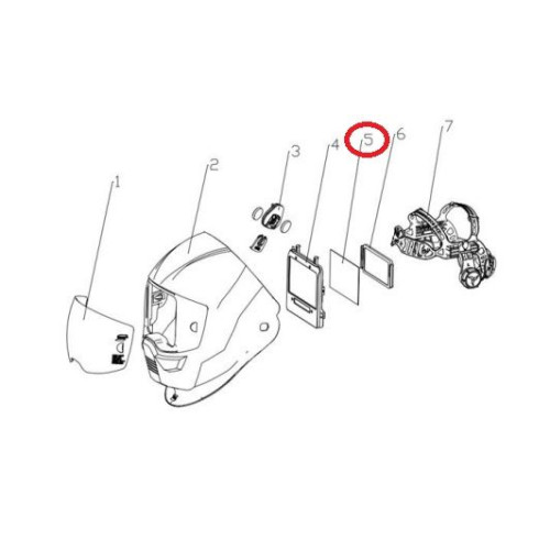 Wewnętrzna szybka do przyłbicy ESAB Sentinel A60 / 5 szt. - 0700600866_px5 - ESAB - 2