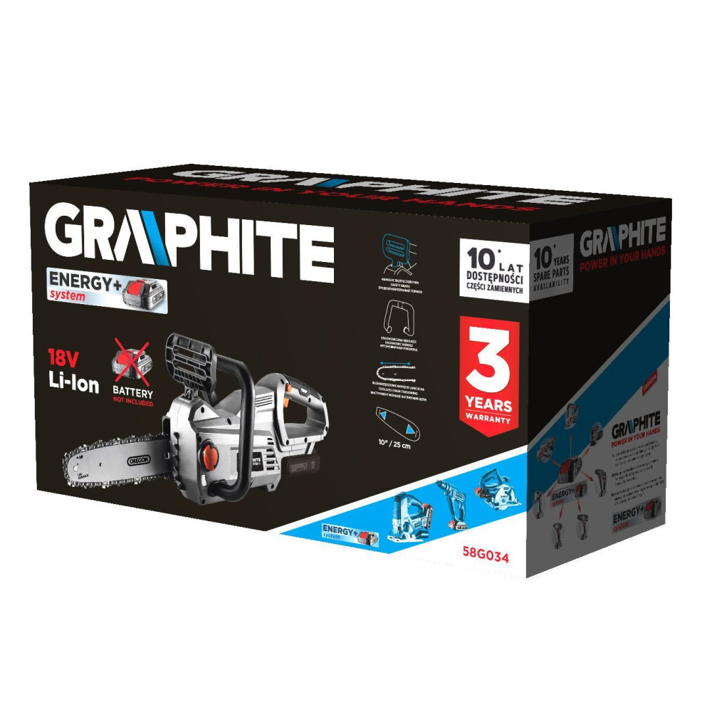 Pilarka łańcuchowa akumulatorowa Graphite 18 V 10" 250 mm - 58G034 - Graphite - 2