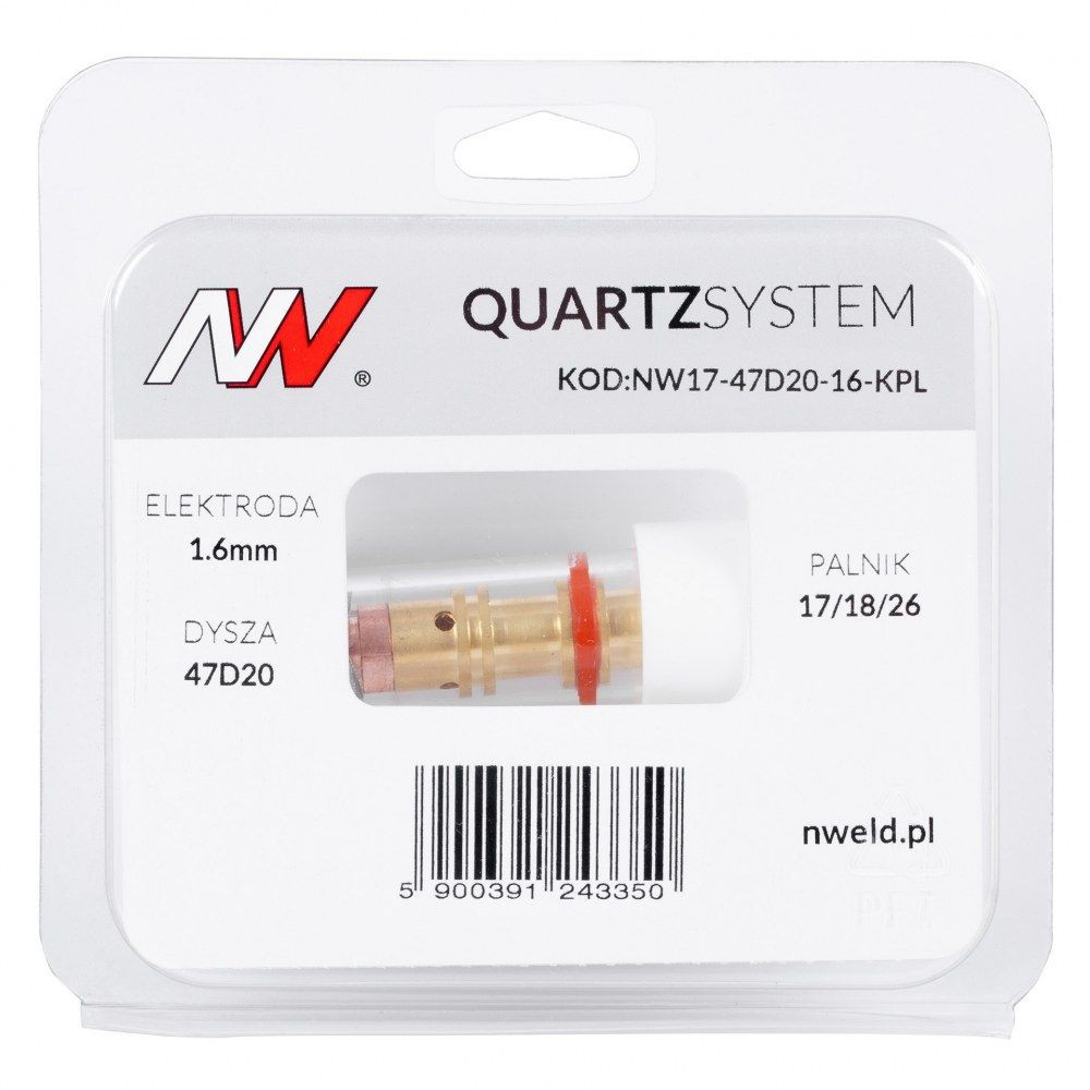 Zestaw części QUARTZSystem 17/18/26 mała soczewka / 1,6 mm / dysza L / Spartus - NW17-47D20-16-KPL - Spartus - 5