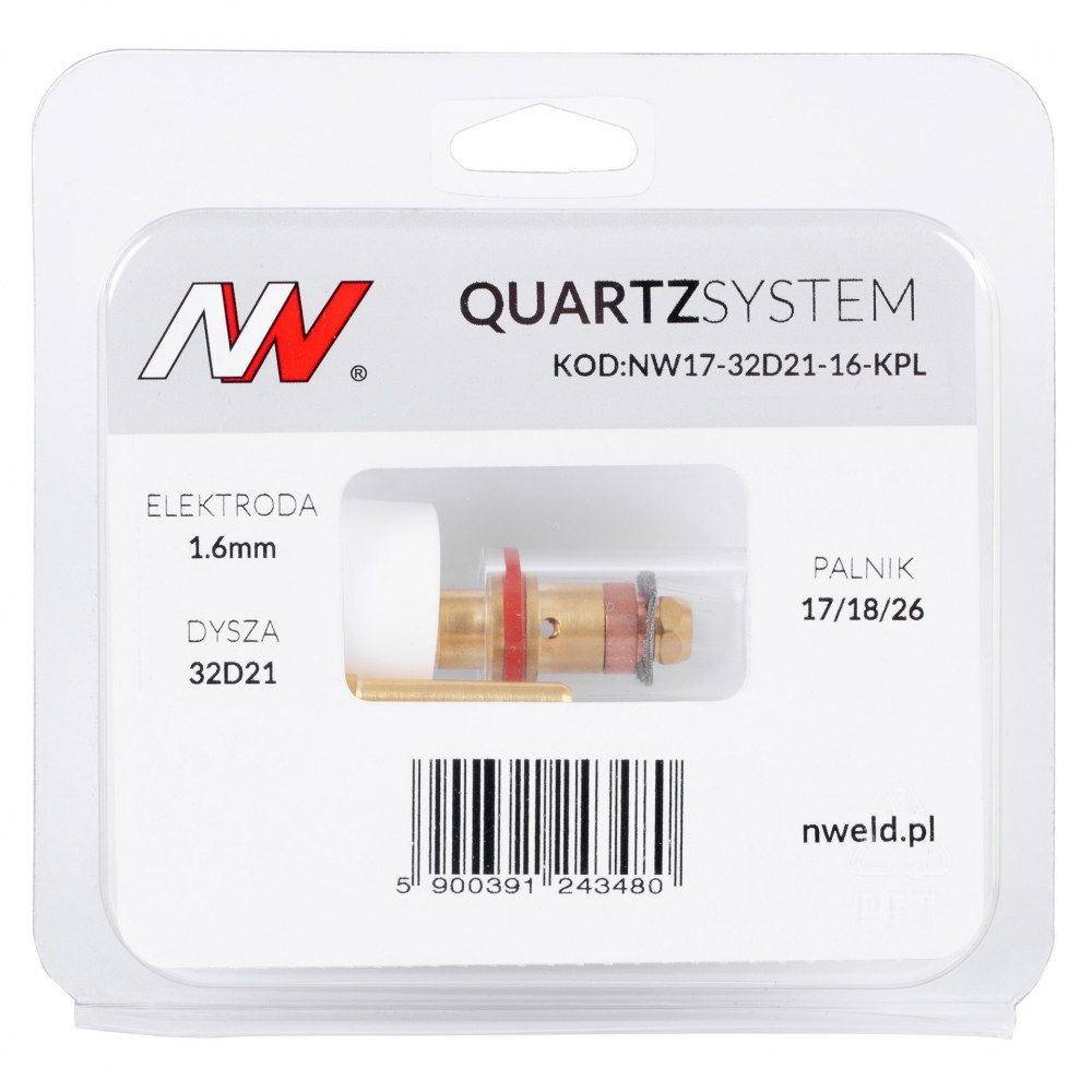 Zestaw części QUARTZSystem 17/18/26 mała soczewka (wymienne sitko) / 1,6 mm / dysza S / Spartus - NW17-32D21-16-KPL - Spartus - 