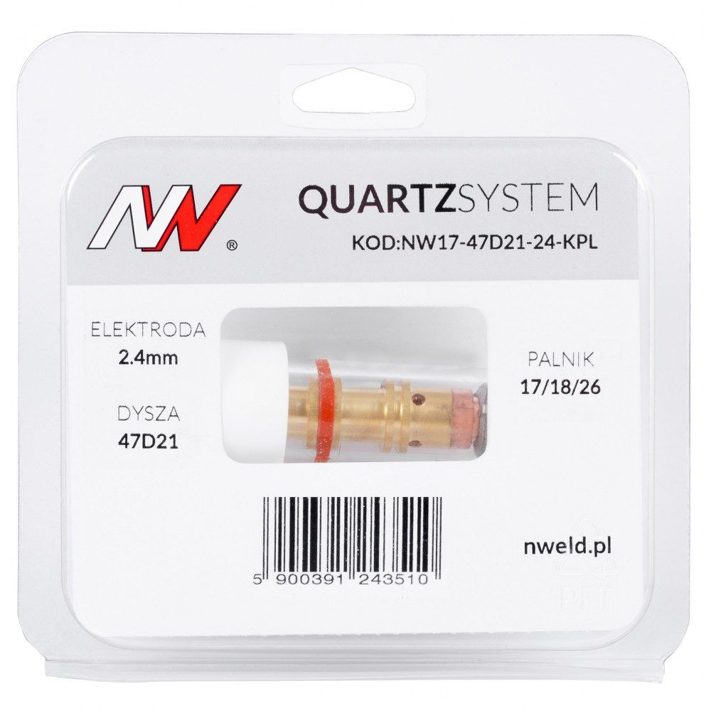 Zestaw części QUARTZSystem 17/18/26 mała soczewka (wymienne sitko) / 2,4 mm / dysza L / Spartus - NW17-47D21-24-KPL - Spartus - 