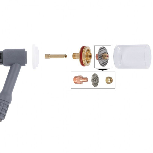 Zestaw części QUARTZSystem 17/18/26 duża soczewka (wymienne sitko) / 2,4 mm / dysza L / Spartus - NW17-47D29-24-KPL - Spartus - 