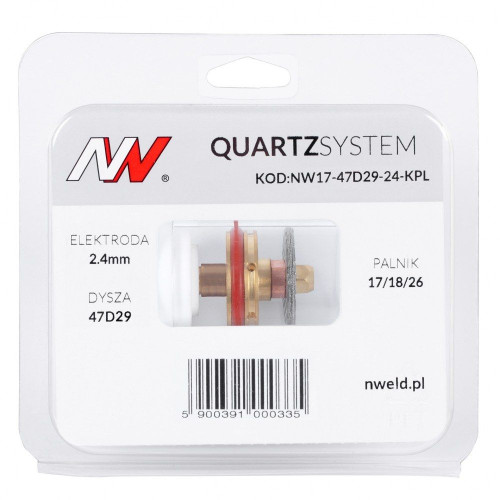 Zestaw części QUARTZSystem 17/18/26 duża soczewka (wymienne sitko) / 2,4 mm / dysza L / Spartus - NW17-47D29-24-KPL - Spartus - 