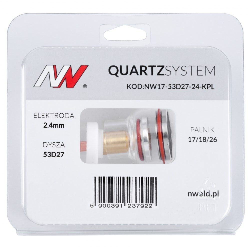 Zestaw części QUARTZSystem 17/18/26 soczewka wersja krótka / 2,4 mm / dysza kielich L / Spartus - NW17-53D27-24-KPL - Spartus - 