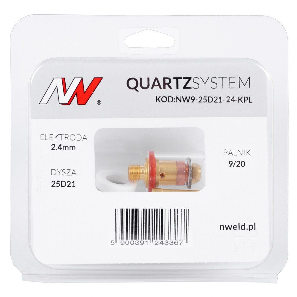 Zestaw części QUARTZSystem 9/20 mała soczewka (wymienne sitko) / 2,4 mm / dysza S / Spartus - NW9-25D21-24-KPL - Spartus - 5
