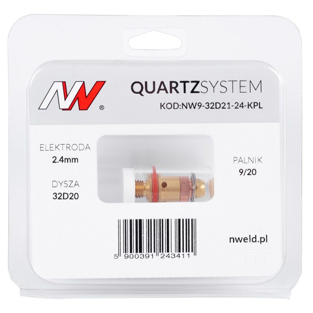 Zestaw części QUARTZSystem 9/20 mała soczewka (wymienne sitko) / 2,4 mm / dysza L / Spartus - NW9-32D21-24-KPL - Spartus - 5