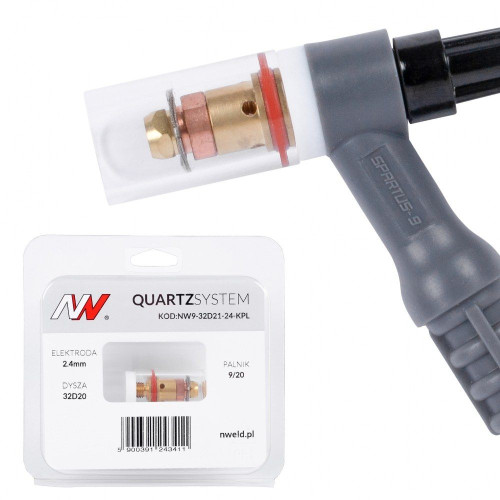 Zestaw części QUARTZSystem 9/20 mała soczewka (wymienne sitko) / 2,4 mm / dysza L / Spartus - NW9-32D21-24-KPL - Spartus - 1
