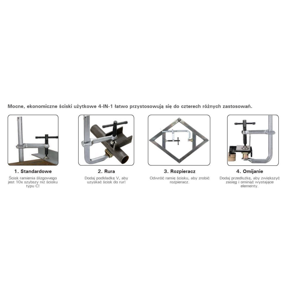 Ścisk przesuwny StrongHand 4-IN-1 Regular Duty 320x120 mm - UG125M-C3 - Strong Hand Tools - 2
