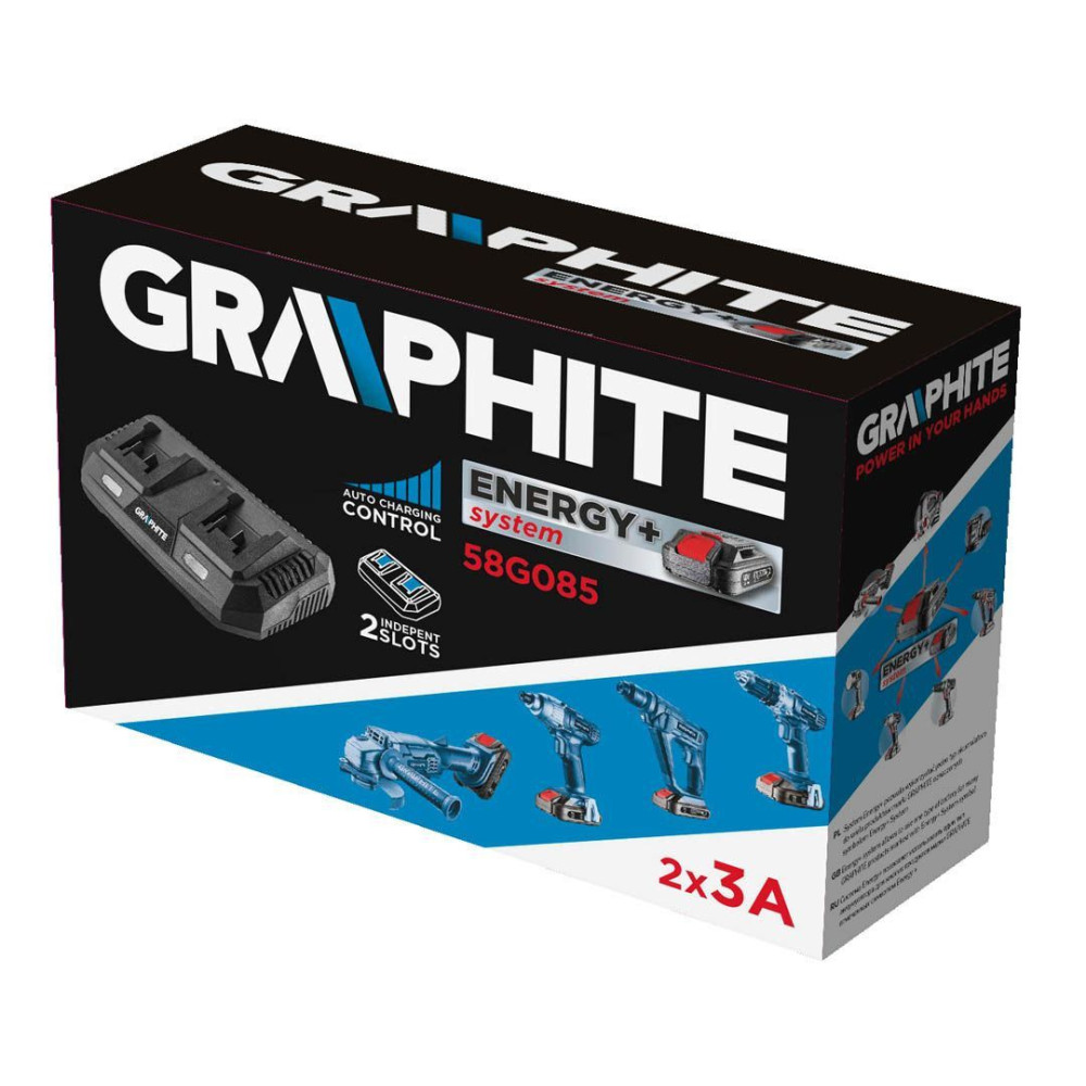 Zestaw Graphite  Energy+ 18 V: 2x akumulator 2.0 Ah + ładowarka podwójna 3.0 A - Energy+_pakiet5 - Graphite - 7