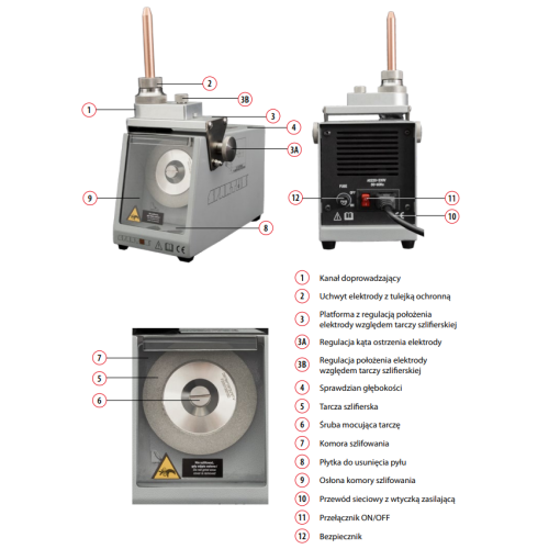 Standardowa tarcza szlifierska ostrzałki elektrod Spartus D91 - SP147-00-010 - Spartus - 3