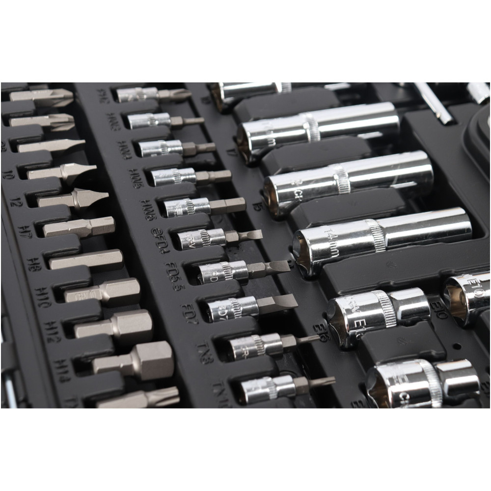 Zestaw kluczy nasadowych 1/2" 1/4" CrV 110 el. Neo Tools - 08-666 - NEO Tools - 6