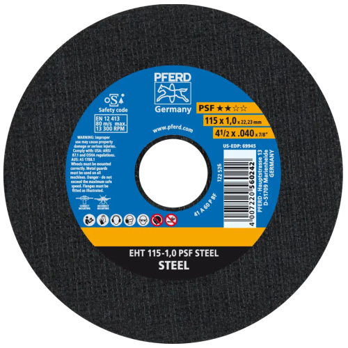 Tarcza do cięcia PFERD PSF Steel EHT 115 x 1,0 x 22 - 61730010 - PFERD - 1 2