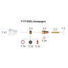 Zestaw części Pyrex (Quartz) 17/18/26 soczewka / 1,6 mm / dysza champagne / Sherman - 7812362 - Sherman - 3