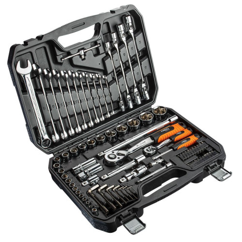 Zestaw kluczy nasadowych 1/2" 1/4" CrV 77 el. Neo Tools - 08-915 - NEO Tools - 2