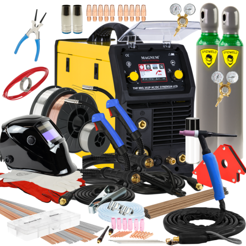 Spawarka Magnum THF MIG 202 Puls AC/DC Synergia LCD - zestaw - U I THF202MIG LCD-G - Magnum - 1