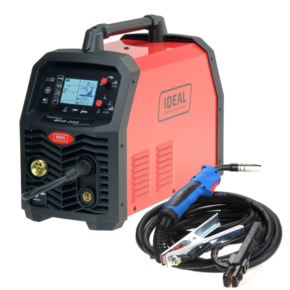 Spawarka Ideal Tecnomig 205 LCD Synergic 4x4 v3 - zestaw - TMIG205LCDV3-G - Ideal - 7