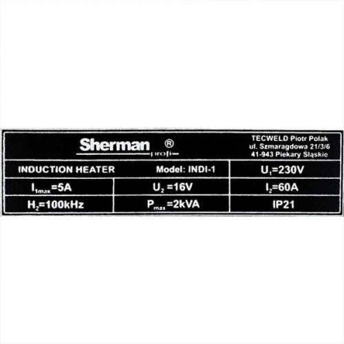 Podgrzewacz indukcyjny Sherman INDI-1 - 7811651 - Sherman - 16