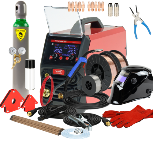 Spawarka Ideal TecnoMIG 211 S-Pulse ALU Synergic - zestaw |  TMIG211SP