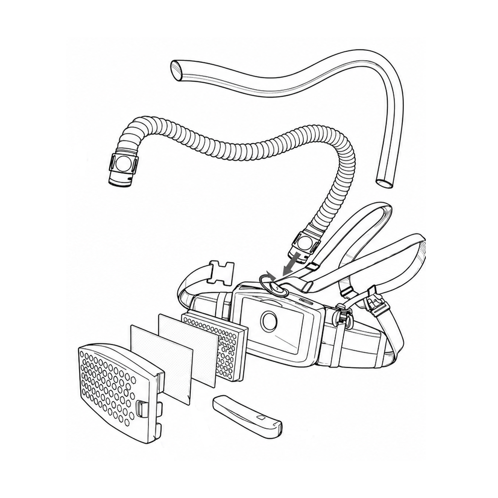Wąż z łącznikami do nawiewu Fixweld PAPR | FIX-WM-008_px