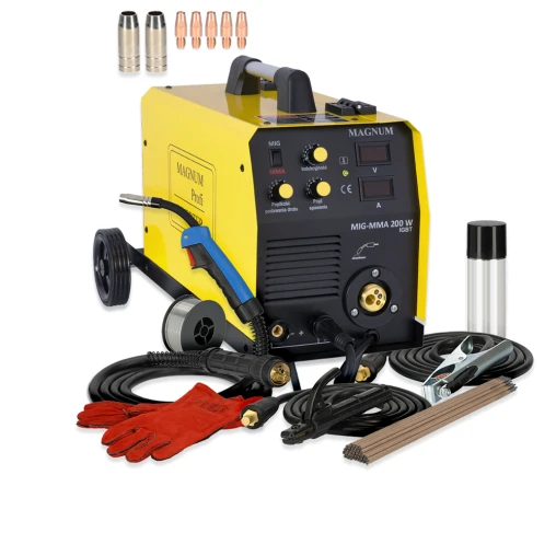 Spawarka Migomat Magnum MIG 200 W MMA IGBT - zestaw | U MI 200W MMA-G