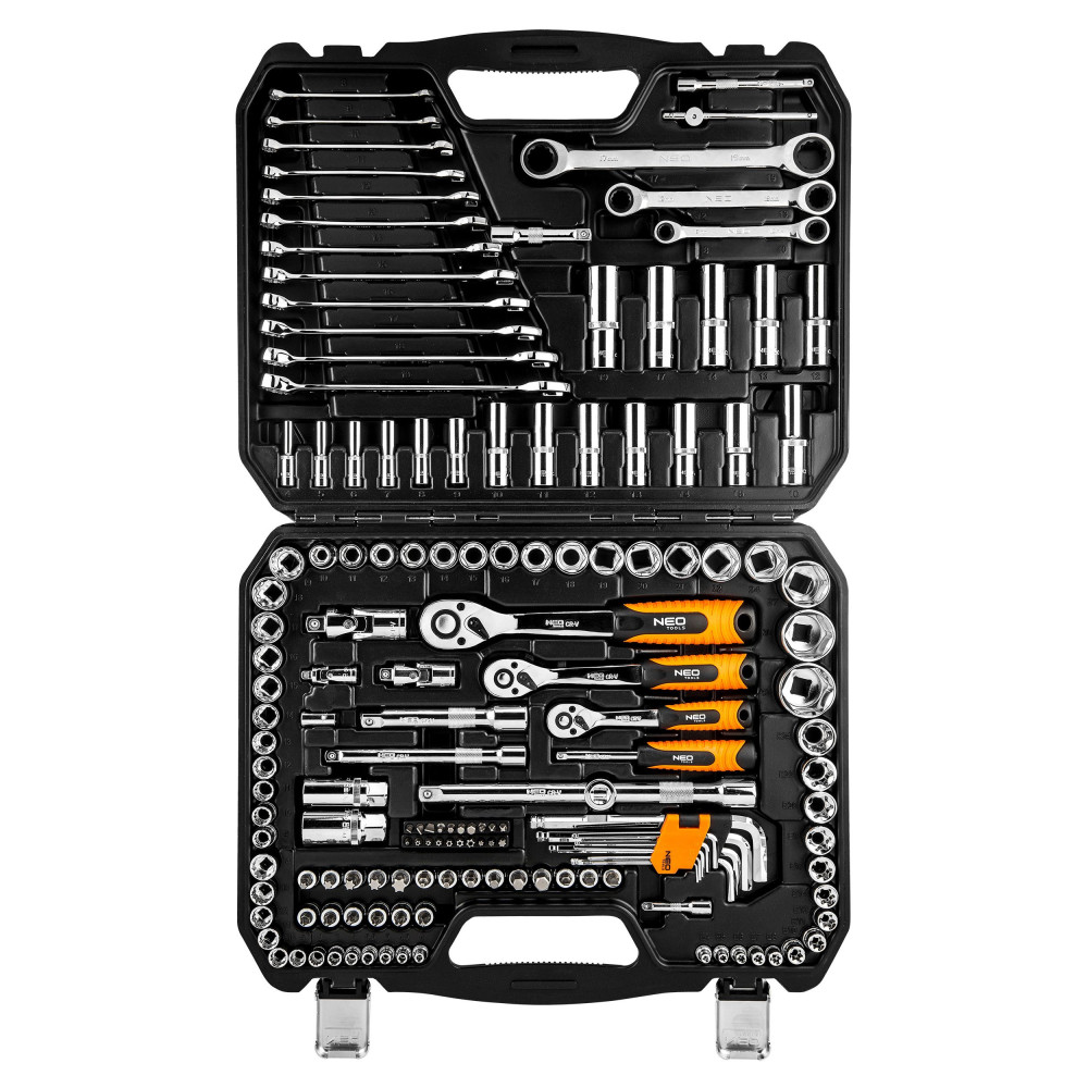 Zestaw kluczy nasadowych 1/2" 3/8" 1/4" 156 el. Neo Tools - 08-668 - NEO Tools - 2