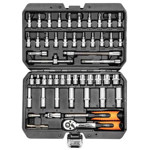 Zestaw kluczy nasadowych 1/4" 53 el. Neo Tools - 08-683 - NEO Tools - 2