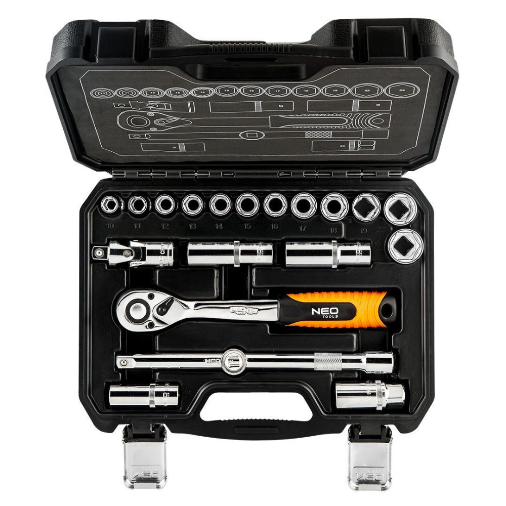 Zestaw kluczy nasadowych 1/2" 20 el. Neo Tools - 08-661 - NEO Tools - 2