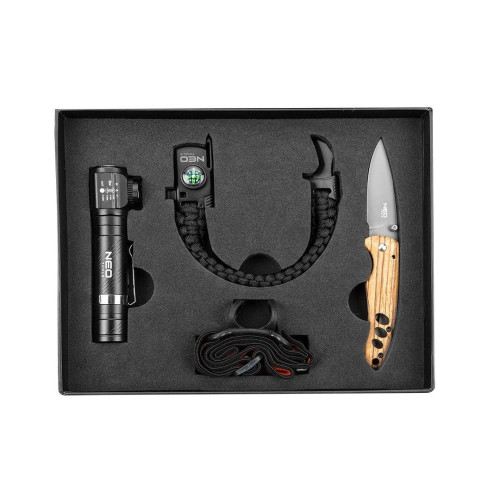Zestaw survivalowy latarka czołowa + nóż + bransoletka Neo Tools - 63-033 - NEO Tools - 2