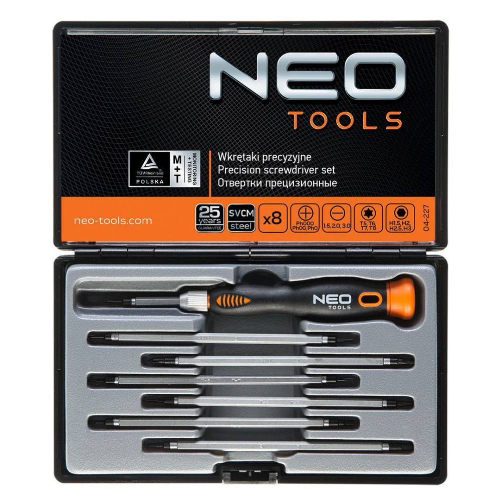 Wkrętaki precyzyjne SvCm 8 el. Neo Tools - 04-227 - NEO Tools - 2